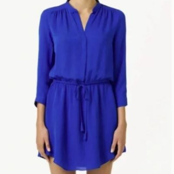 ARITZIA t babaton 100% SILK tie-waist mini dress / tunic women's size large - Picture 2 of 10